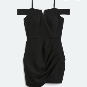 Chic Black Cold-Shoulder Mini Dress